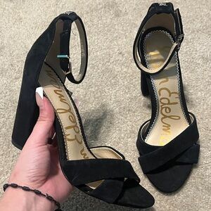Sam Edelman Black Suede Yancy Heels